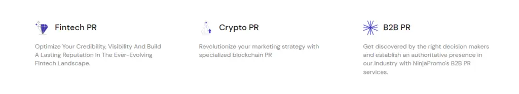 NinjaPromo PR Agency Sectors