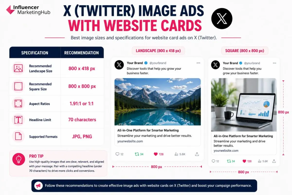X (Twitter) Image Ads with Website Cards