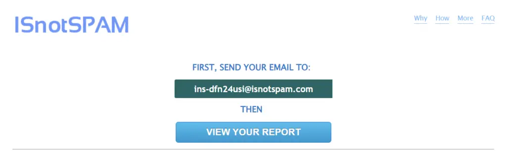 ISnotSPAM Subject Line Tester