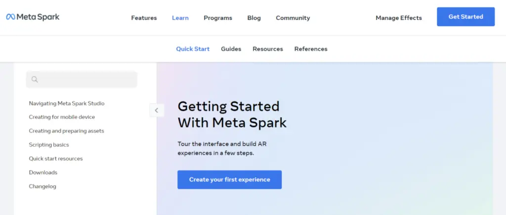 Meta Spark learning centre