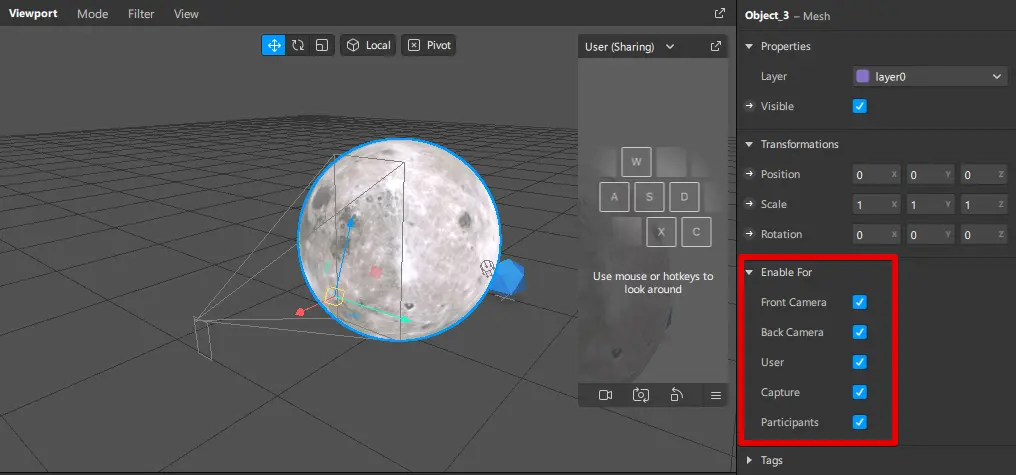 Enable for / Meta Spark Studio