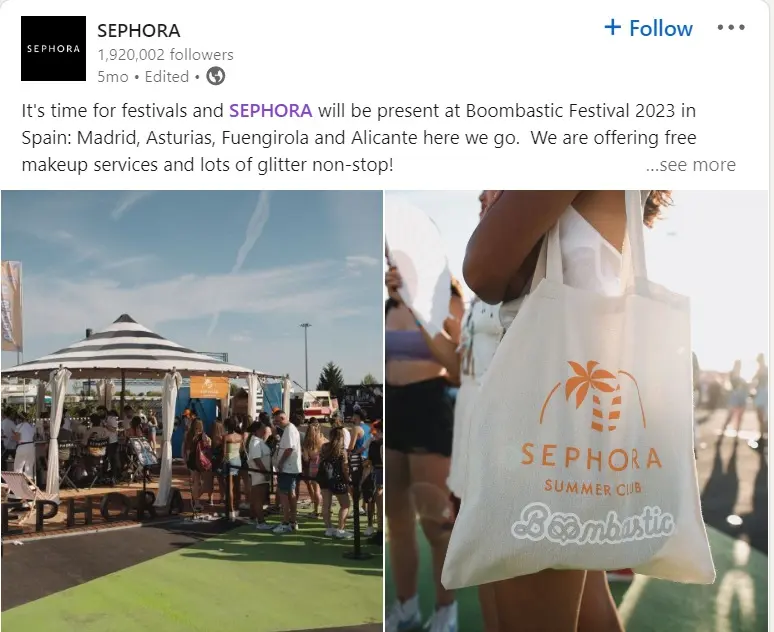 Sephora linkedin post customer loyalty program