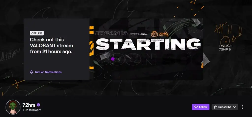 72hrs twitch influencer