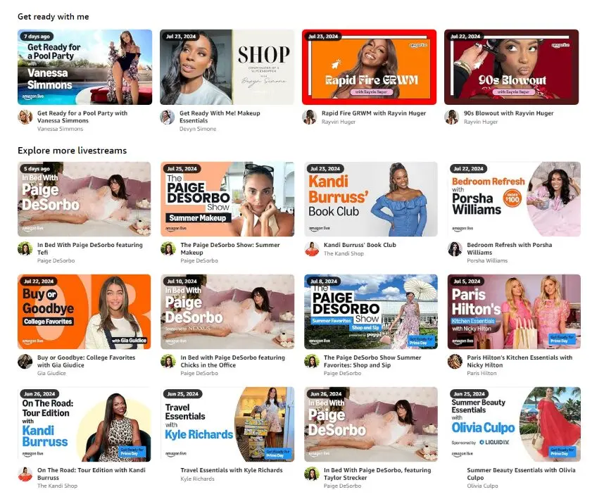 Amazon Live Amazon Influencers