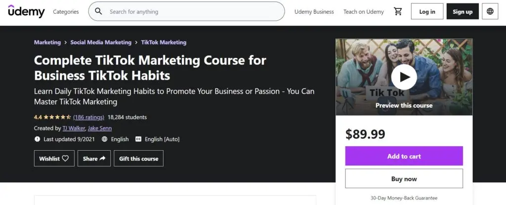 TikTok Marketing Course for Business TikTok Habits (Udemy)