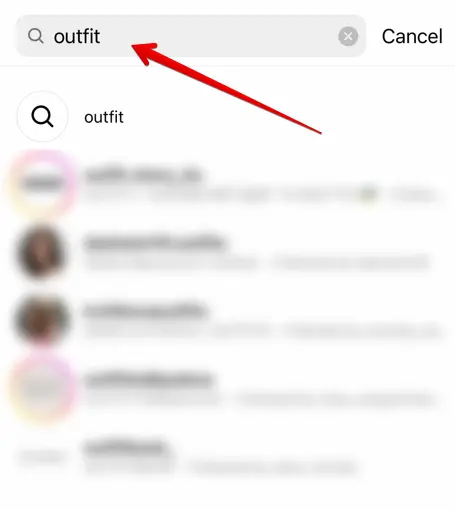 search bar Instagram