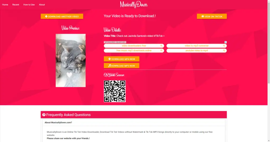 After a few seconds, you’ll see a preview of your video and links to view the video on TikTok