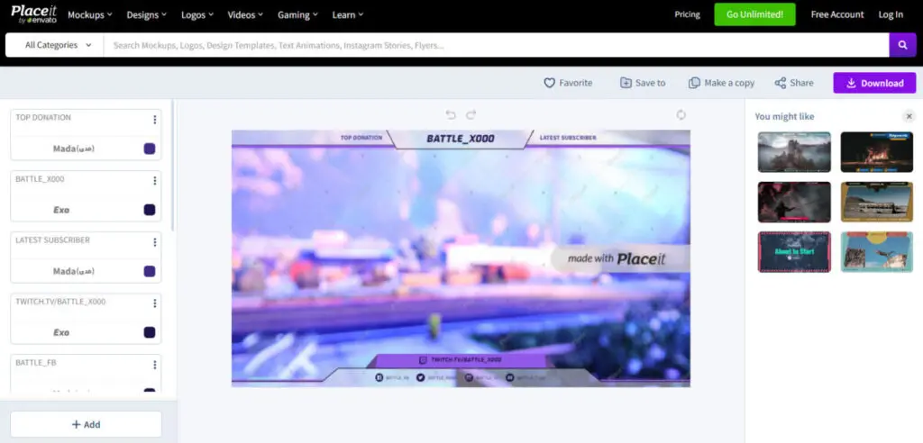 Placeit - Livestream Twitch Overlay Design