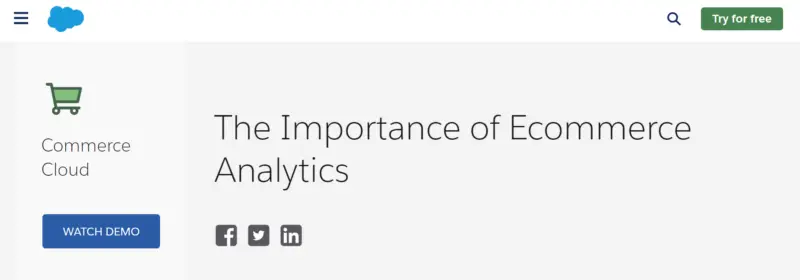 Salesforce Commerce Cloud Analytics