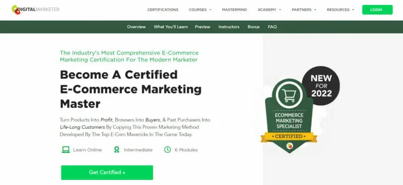 Ecommerce Marketing Mastery - DigitalMarketer cource