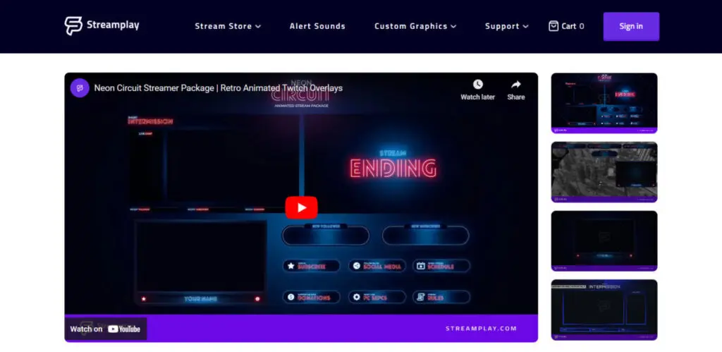 Neon Circuit Animated Stream Package