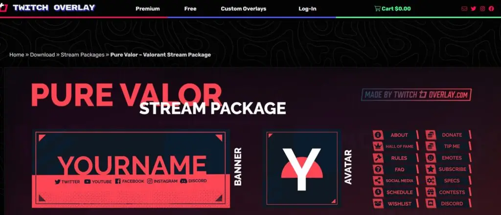 Twitch Overlay – Pure Valor Stream Package