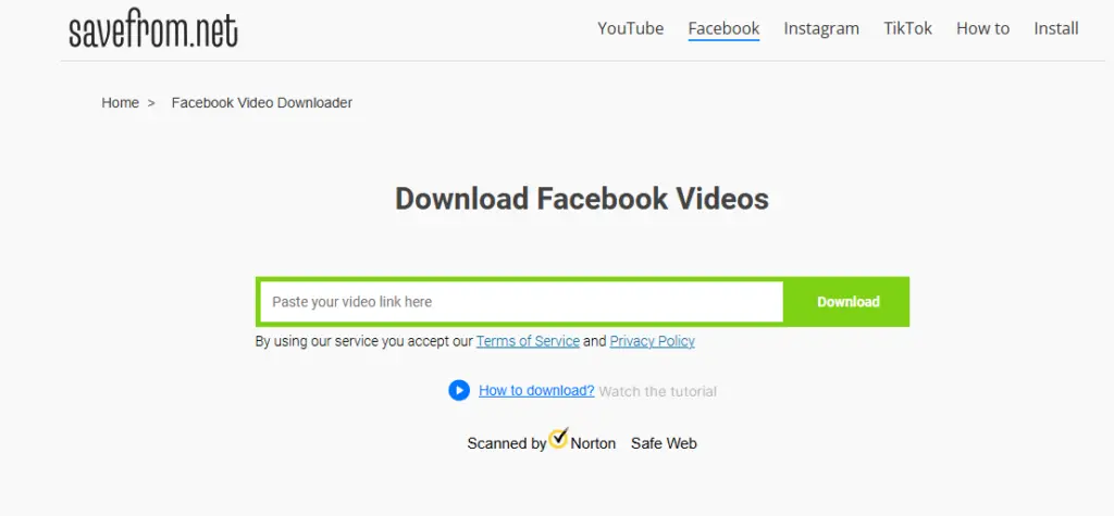 Savefromnet facebook video downloader site