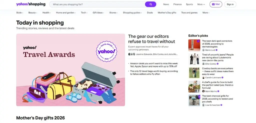 Yahoo Shopping Price Comparison Site