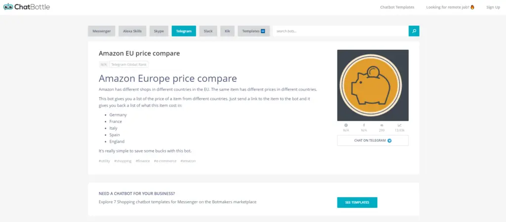 Price Comparing Bot 9 Best eCommerce Bots for Telegram
