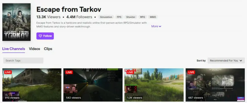Escape from Tarkov is a multiplayer first-person shooter video game