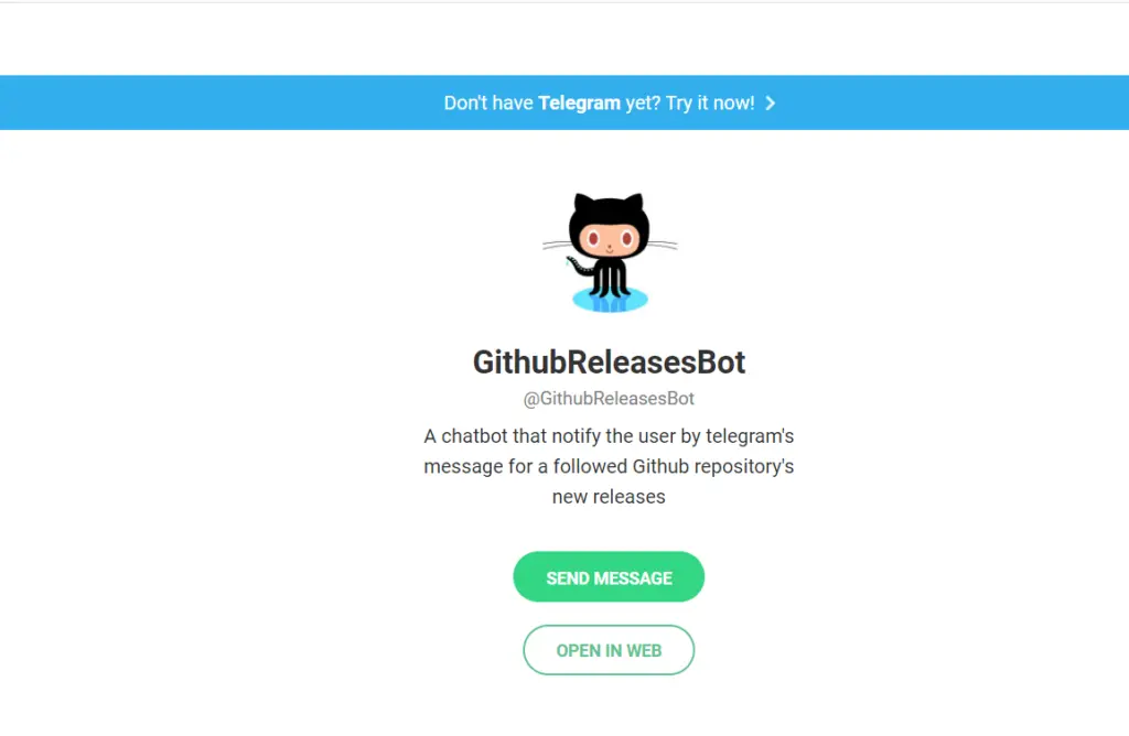 GitHubReleasesBot telegram bot