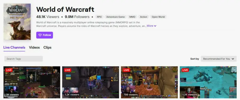 World of Warcraft (WoW) is a massively multiplayer online role-playing game