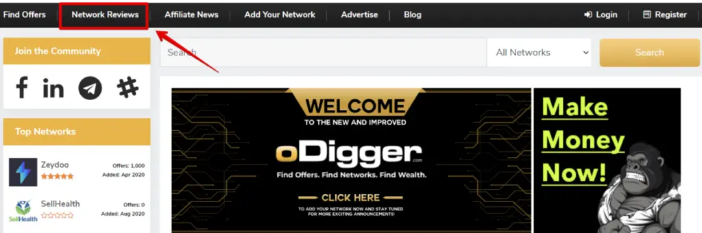 CPA network reviews oDigger