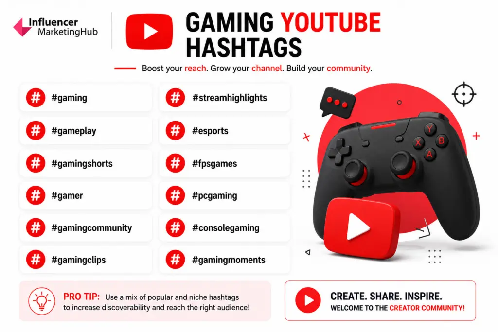 Gaming YouTube Hashtags