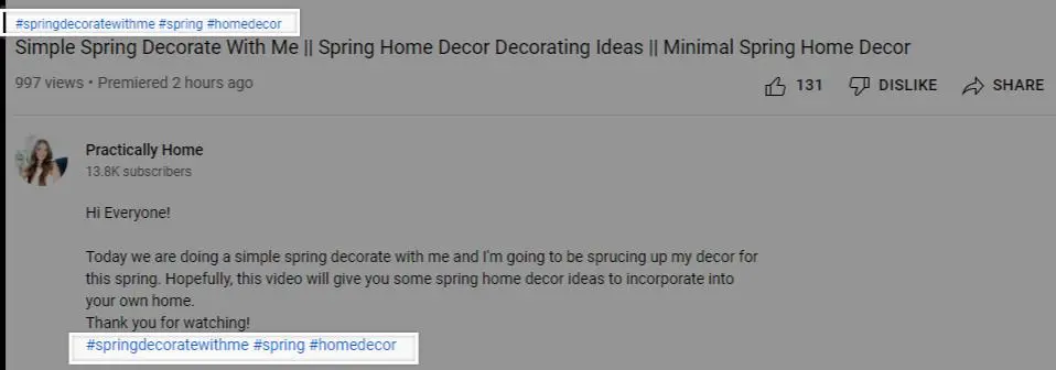 YouTube Hashtag Rules