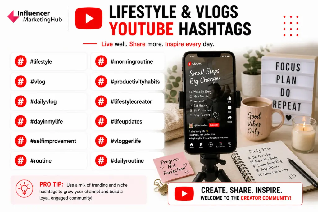 Lifestyle & Vlogs YouTube Hashtags