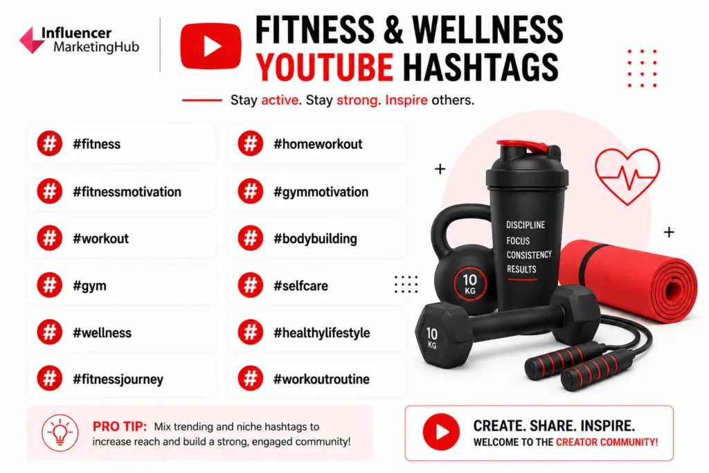 Fitness & Wellness YouTube Hashtags