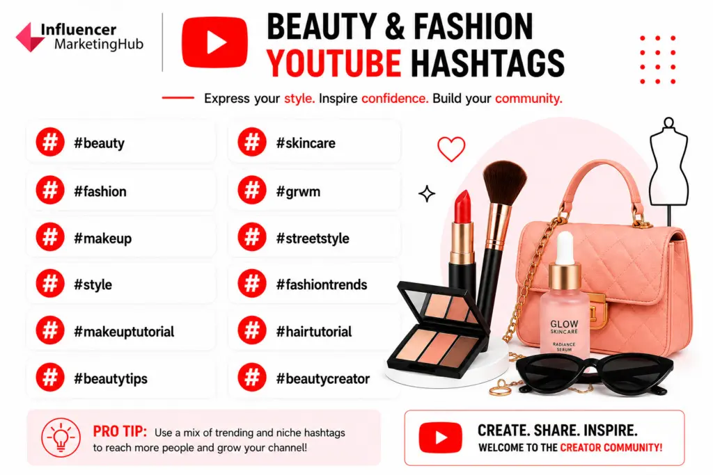 Beauty & Fashion YouTube Hashtags