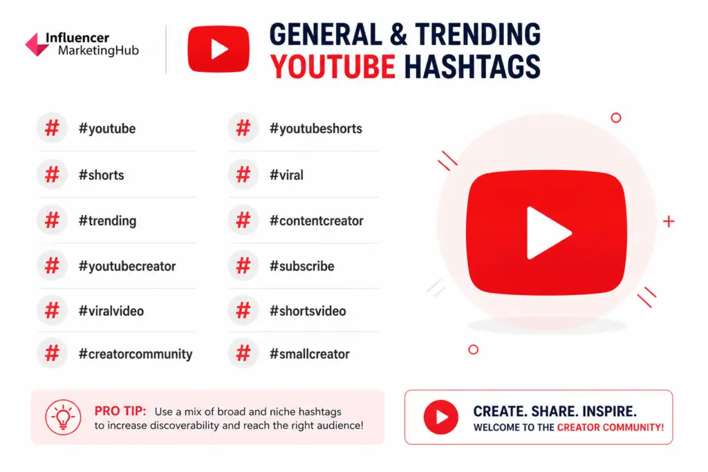 General & Trending YouTube Hashtags