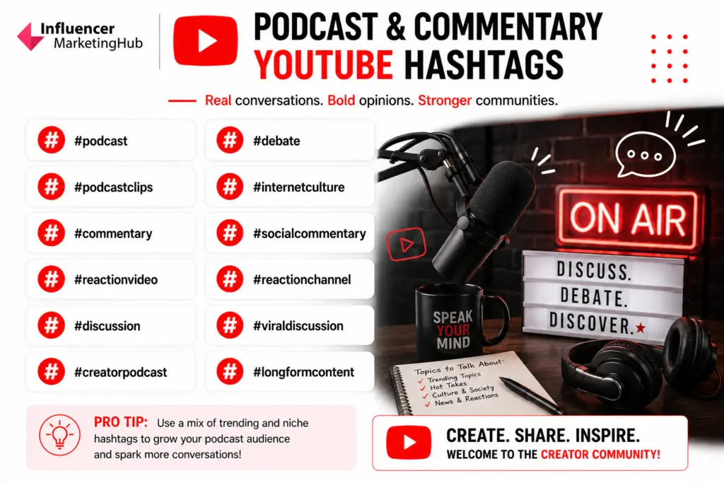 Podcast & Commentary YouTube Hashtags