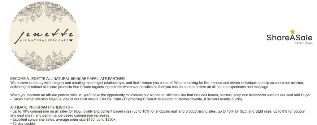 Jenette skin care organic products