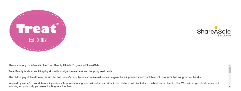 Treat Beauty makeup products marketplace