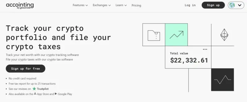 Accointing crypto tax tool