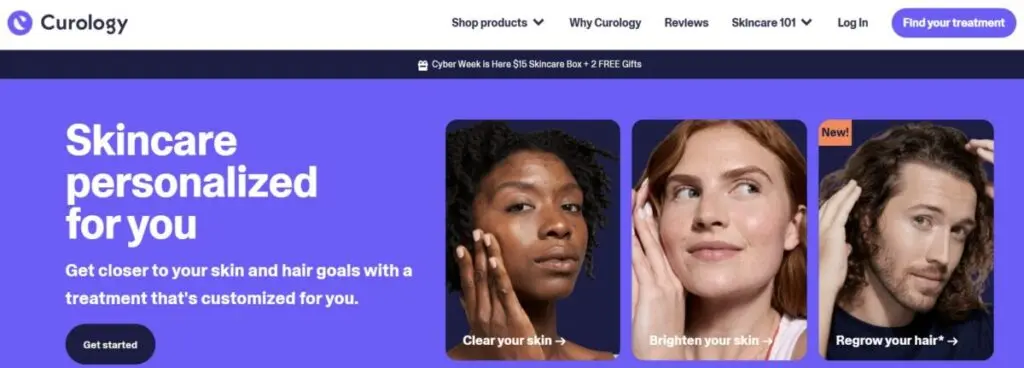 Curology skincare Squarespace
