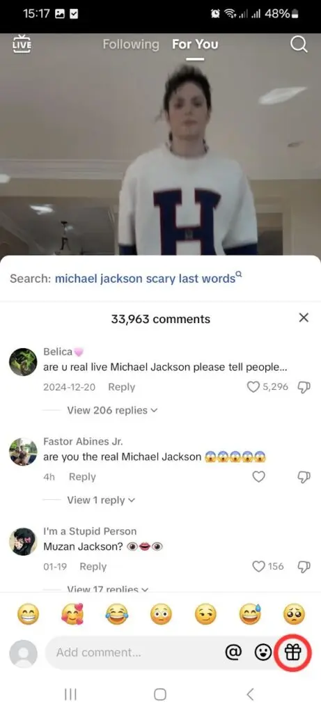 TikTok Video Gift Comments