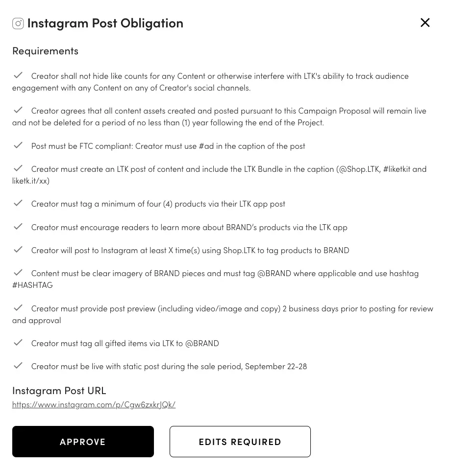 Contract Requirements x Submission