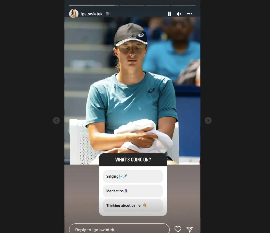Iga Świątek Instagram Story