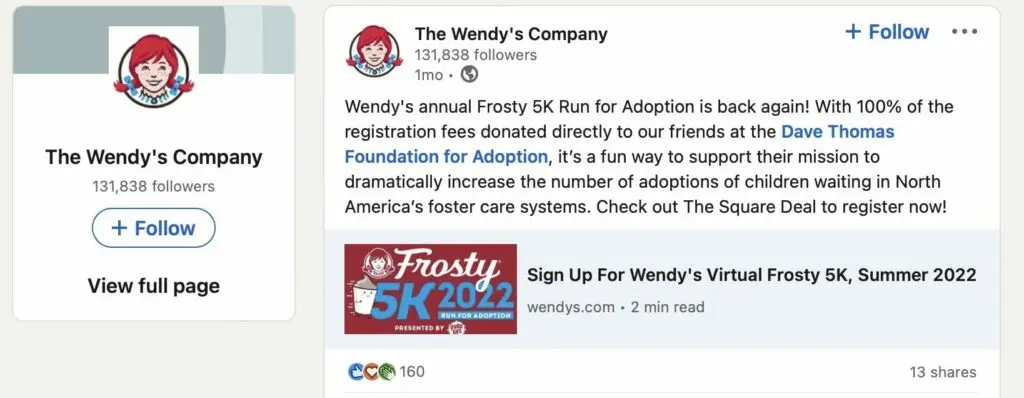 Wendy’s social responsibility company