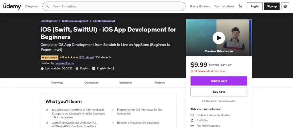 iOS (Swift, SwiftUI) - iOS App Development