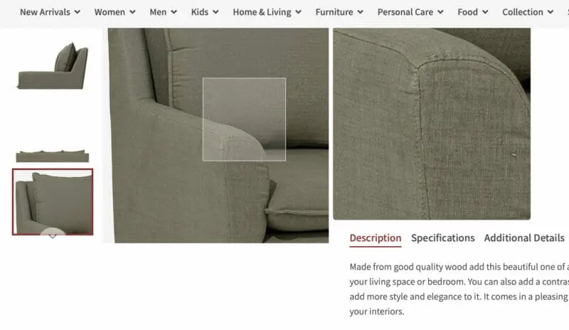 360-degree couch product view