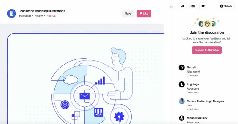 Dribbble social platform