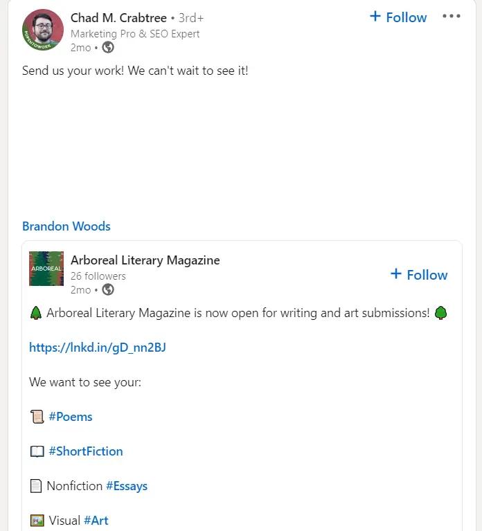 linkedin post example