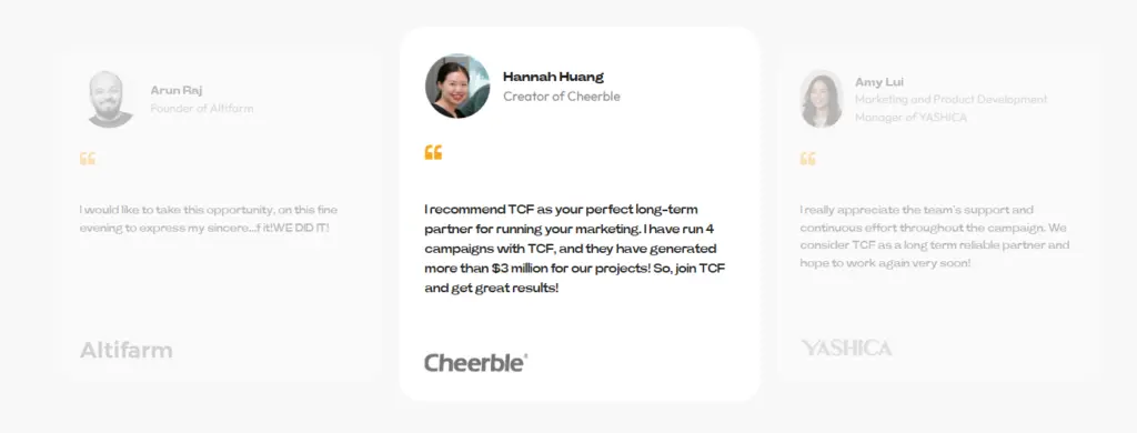 TCF Team Testimonials