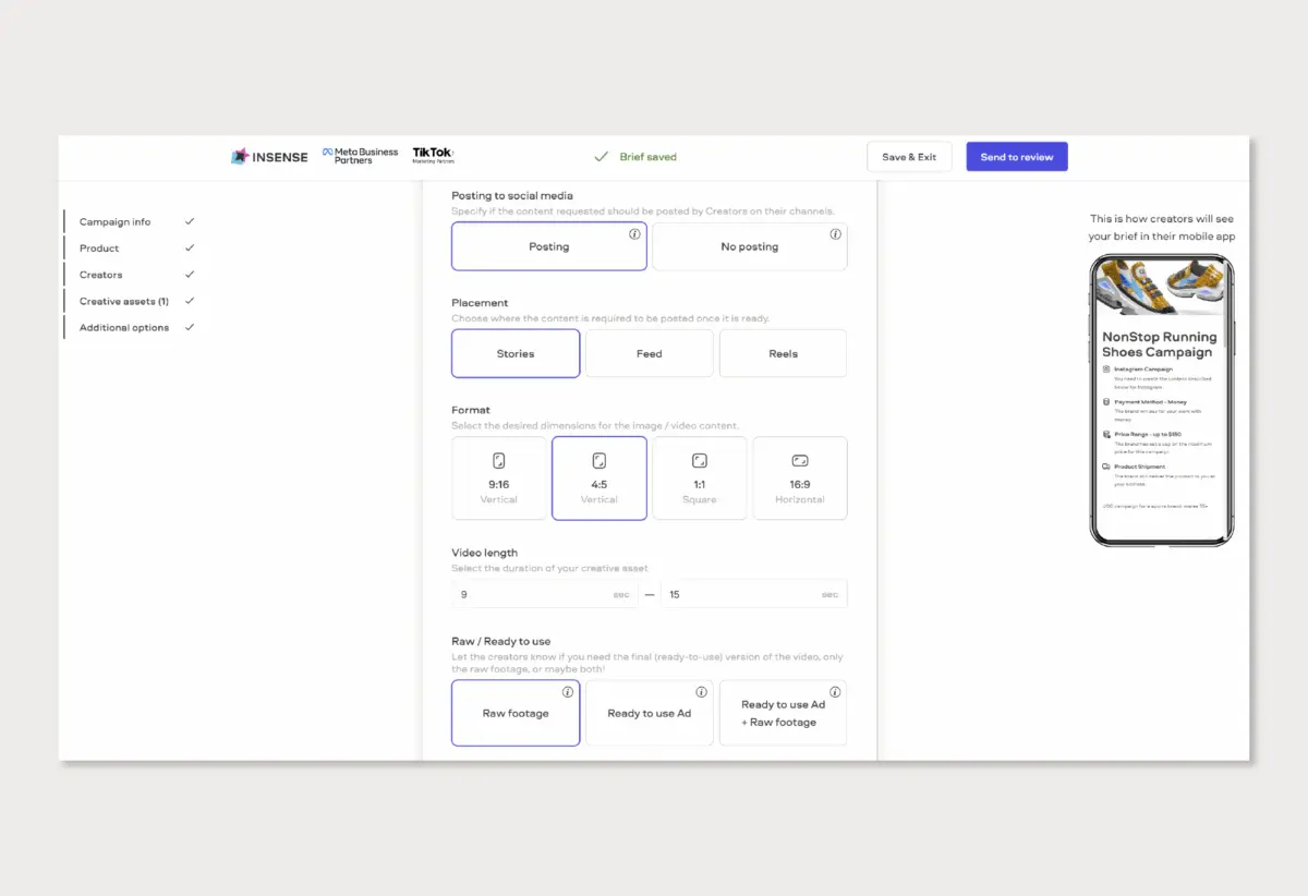 Brief Creation / insense