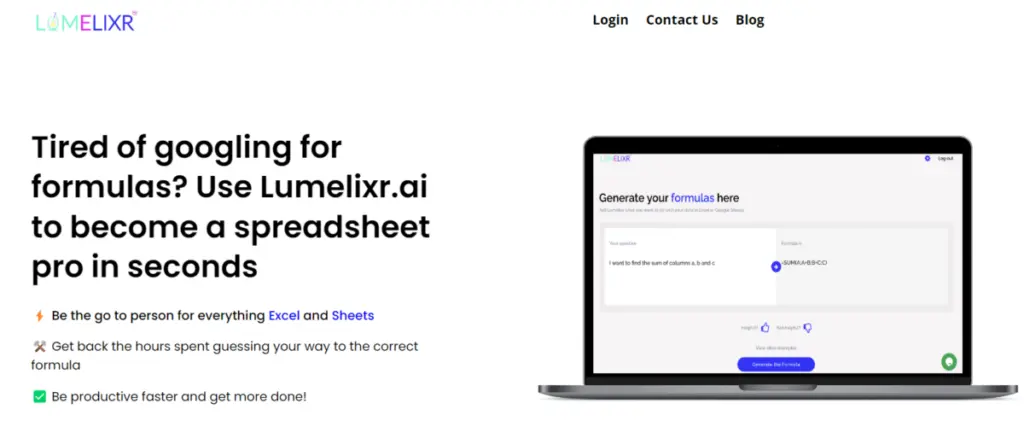 Lumelixr.ai AI Excel Assistant