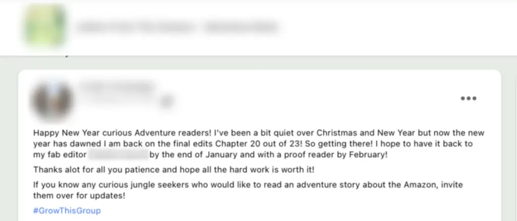 Facebook group promotions