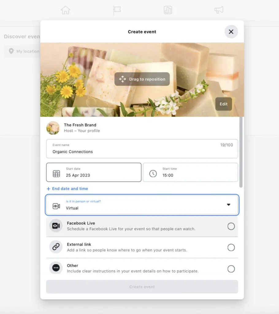 virtual events facebook