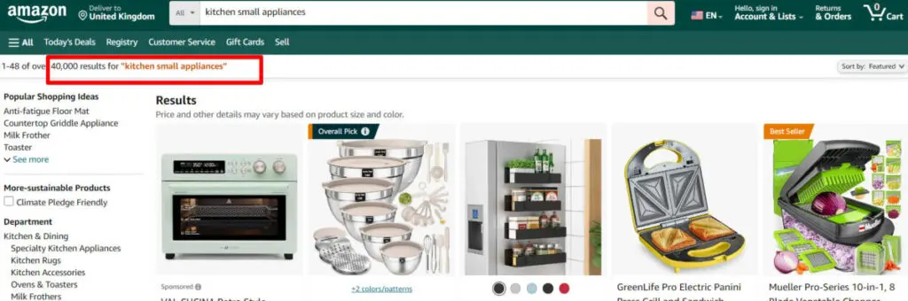 general search on Amazon.com