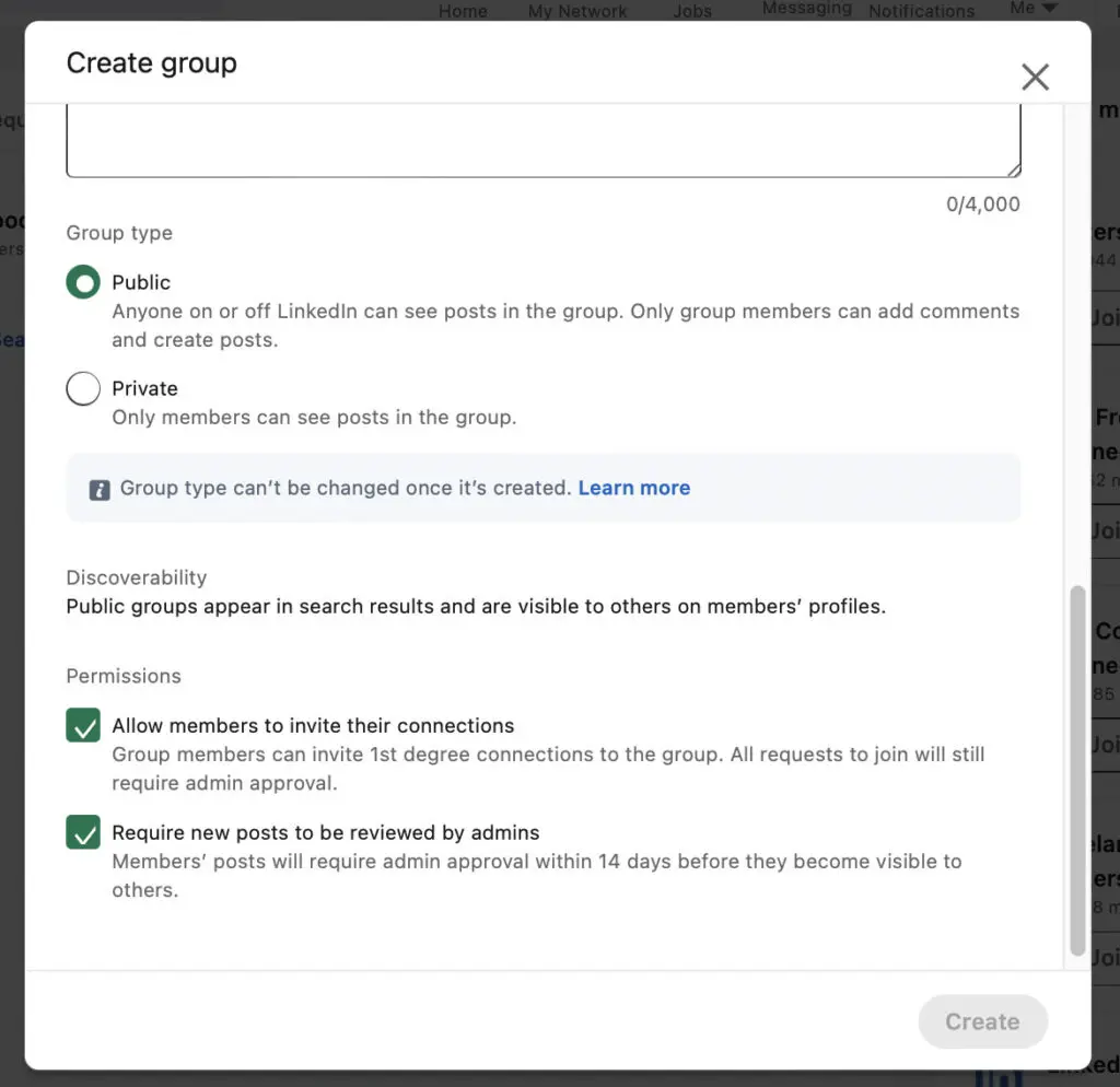 Create LinkedIn Group