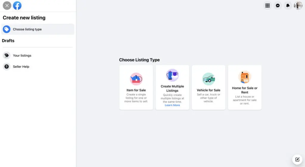 Facebook Marketplace settings